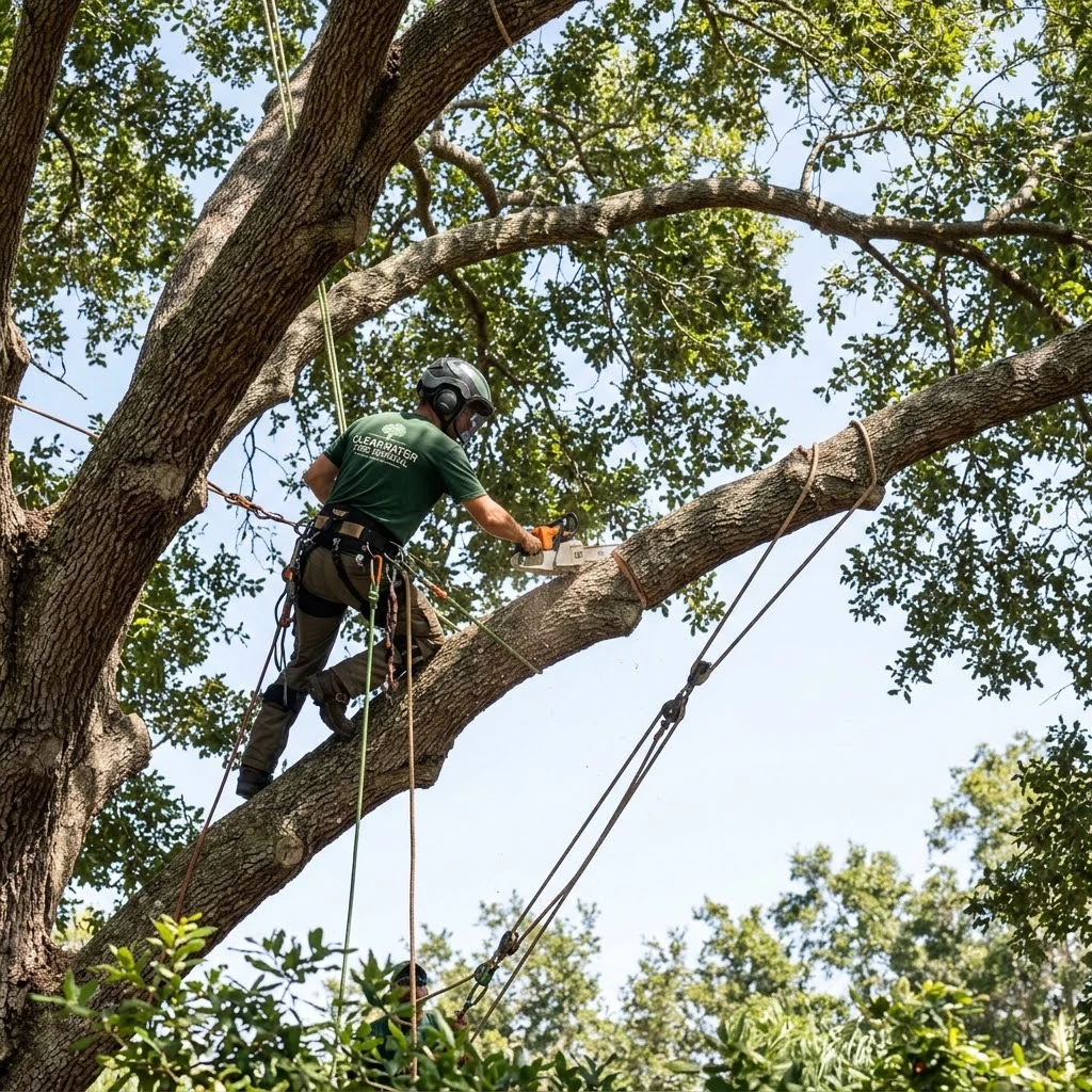 Tree removal and trimming at a Largo, Florida home