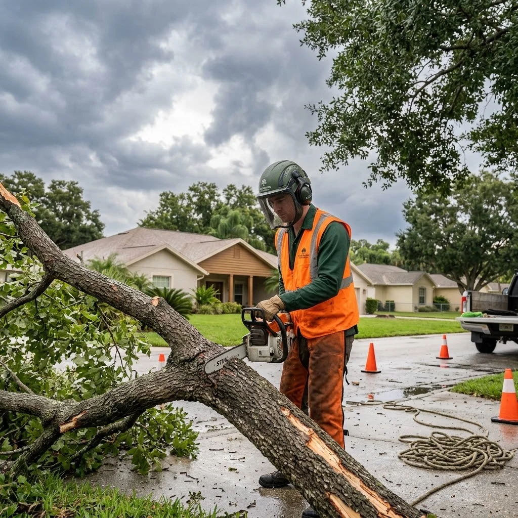 Tree removal and trimming at a Oldsmar, Florida home