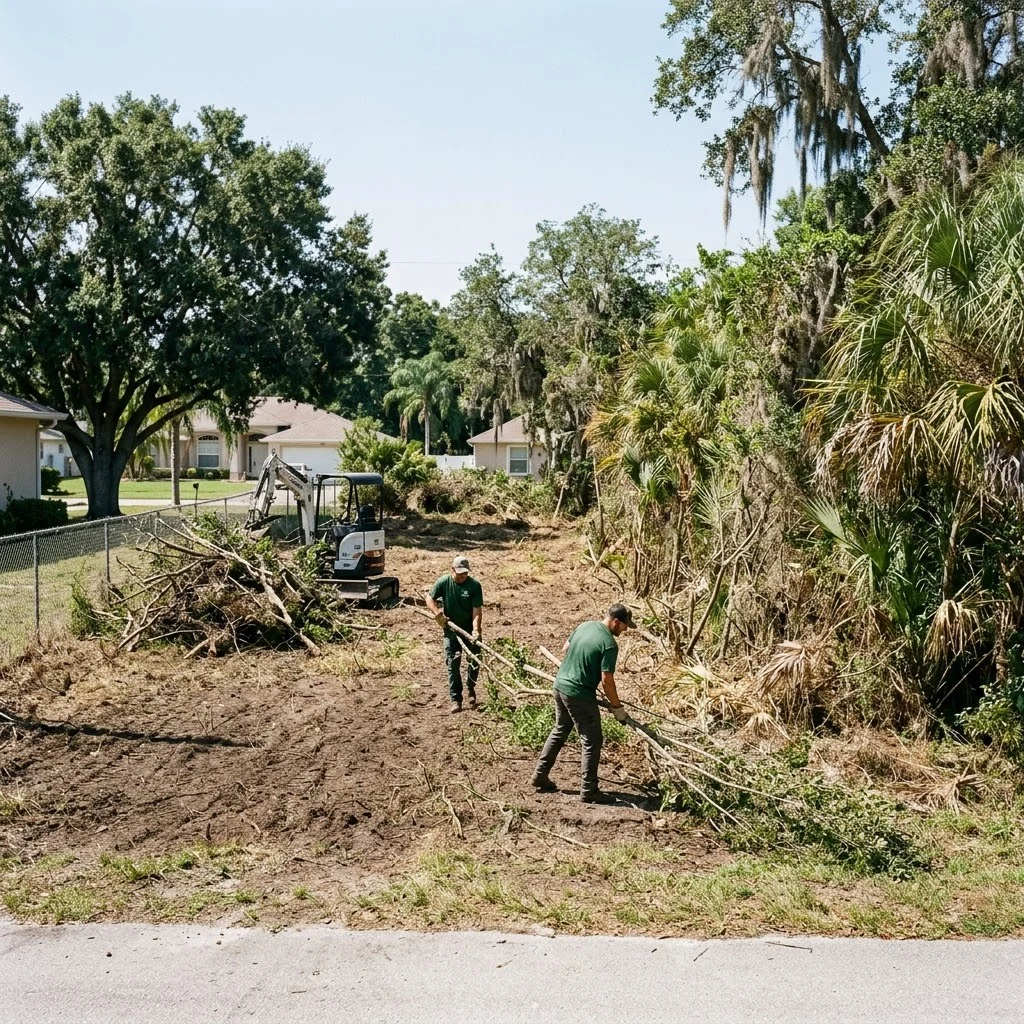 Tree removal and trimming at a Palm Harbor, Florida home